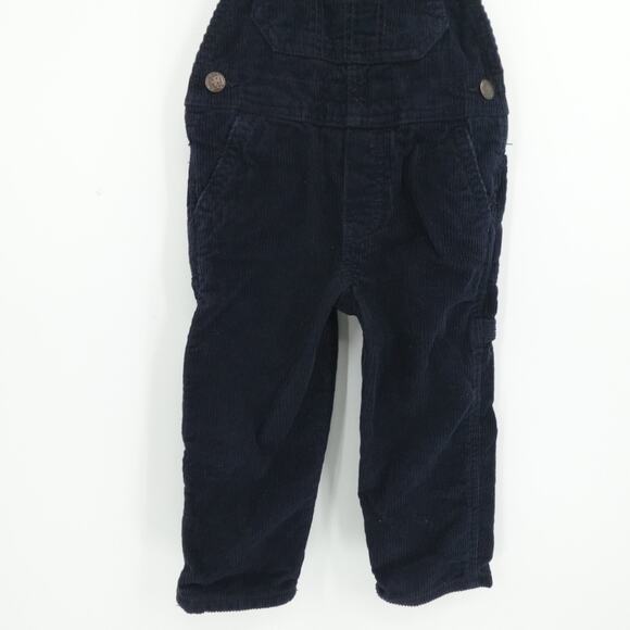Oshkosh Bgosh Boys Navy Blue Corduroy Vestbak Overalls 2T Classic Farmer - Picture 6 of 11